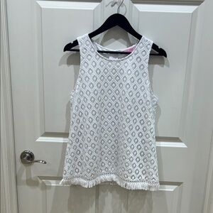 Lilly Pulitzer White Textured Tank Top